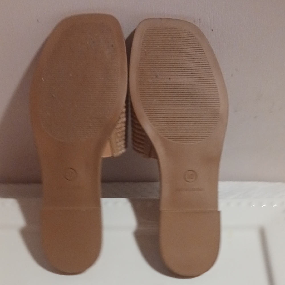 ⚜️Steve Madden Tan Woven Slide Sandals 9.5 🌾⚜️🌾*New* - Picture 6 of 9